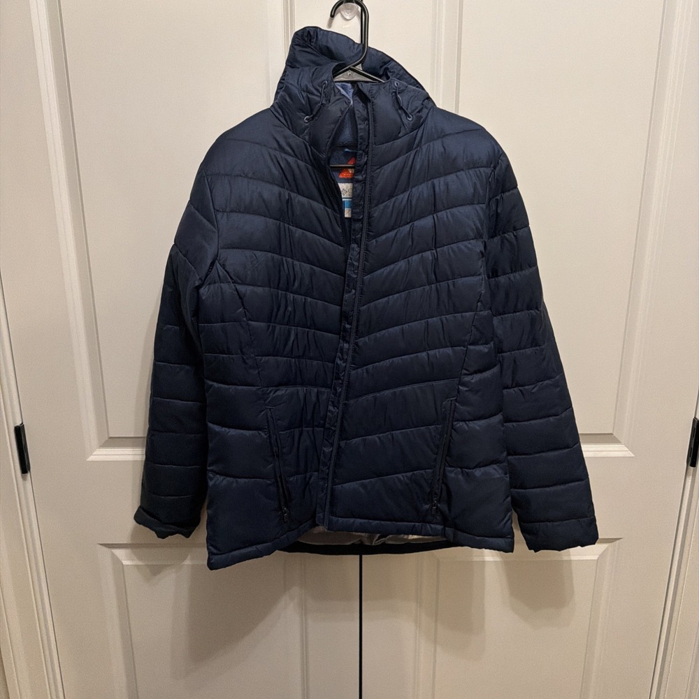 Columbia Womens Morning Light II Omni-Heat Hooded Coat XL Blue Puffer XL0232